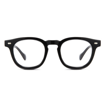 Bright Blue Vintage Small Oval Thick Frame Thick Temple Blue Light Glasses